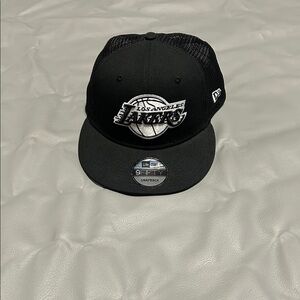 LA Lakers New Era Black Trucker Mesh Snap Back